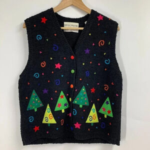 Marisa Christina Women's Wool Blend Y2K 2000's Button Sweater Vest Size S